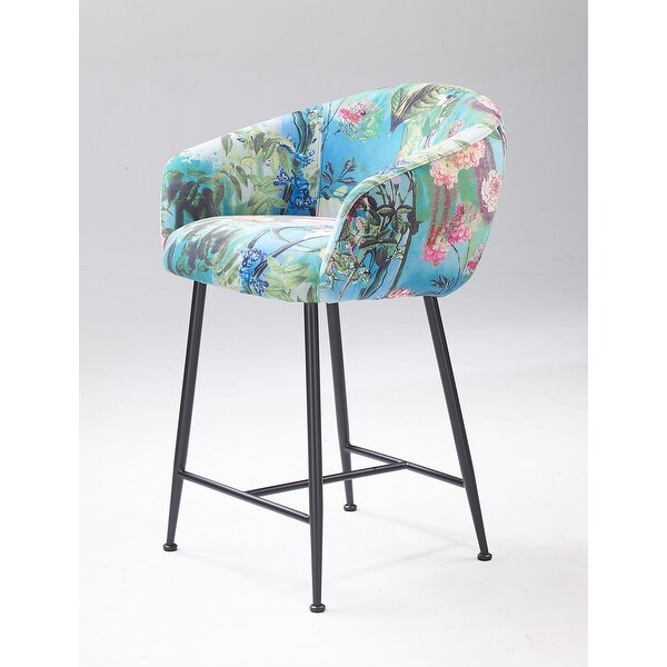 Modrest Roxann Modern Counter Stool in Funky Velvet