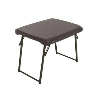 Lifetime 24 in. Brown Plastic Folding Side Table 280488