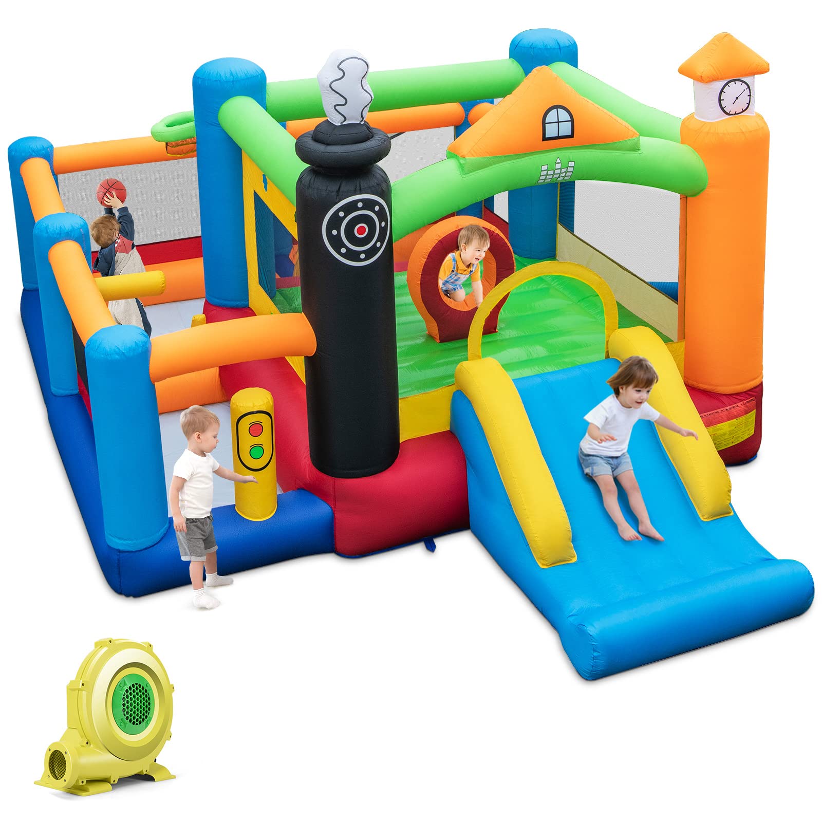 BOUNTECH Inflatable Bounce House, Bouncy House for Toddler Kids 5-12 Indoor Outdoor Party Fun Huge w/950W Blower