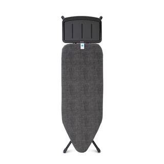 Brabantia Ironing Board C 49 x 18 In with Solid Steam Unit Holder Denim Black Cover and Black Frame 134746