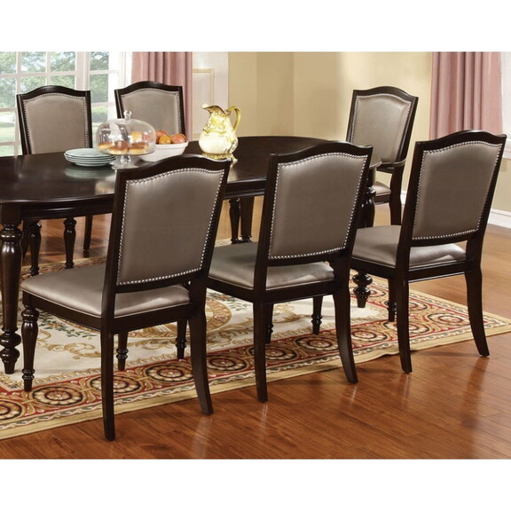 Classic Contemporary Set of 2 Arm Chairs Dark Waln...