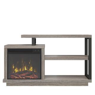 Twin Star Home 59.5 in. Freestanding Wooden Electric Fireplace TV Stand in Colton Oak 117840