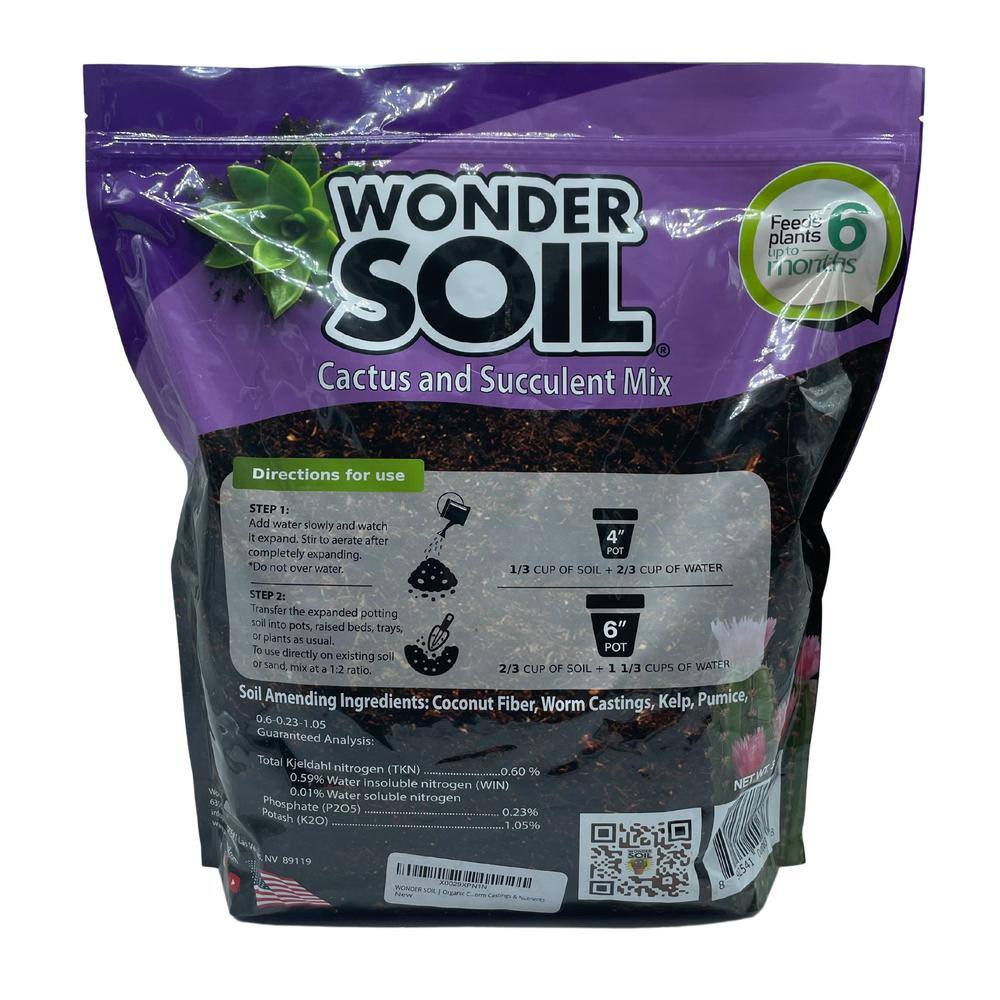 WONDER SOIL 12 Qt. Premium Cactus and Succulent Expanding Potting Soil Mix WSCACTUS3