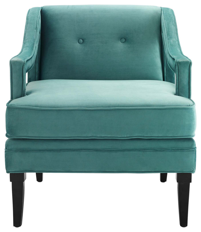 Remi Teal Button Tufted Performance Velvet Armchair   Contemporary   Armchairs And Accent Chairs   by V.S.D Furniture  Houzz