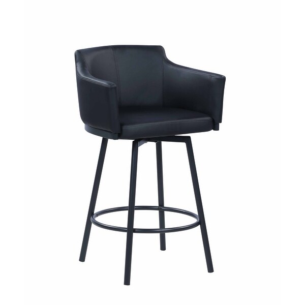 Somette Modern Club Counter Stool with Memory Swivel， Black