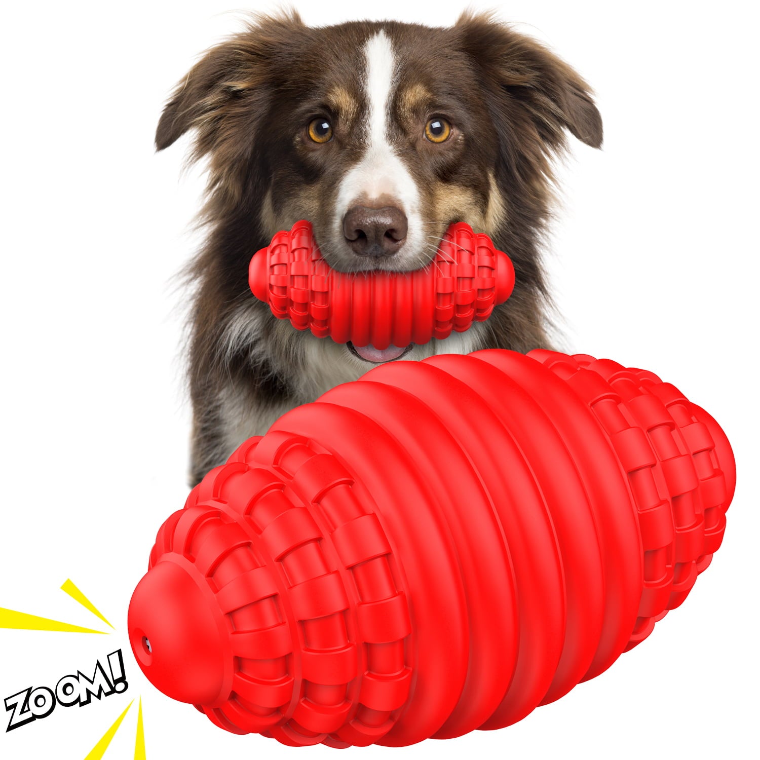 HESLAND  Dog Chew Toys for Aggressive Chewers， Squeaky Dog Toys for Large Dogs Medium Breed， Tough Durable Strong Natural Rubber Interactive Ball for Dogs Teething Dog Extreme Chew Toys Indestructible