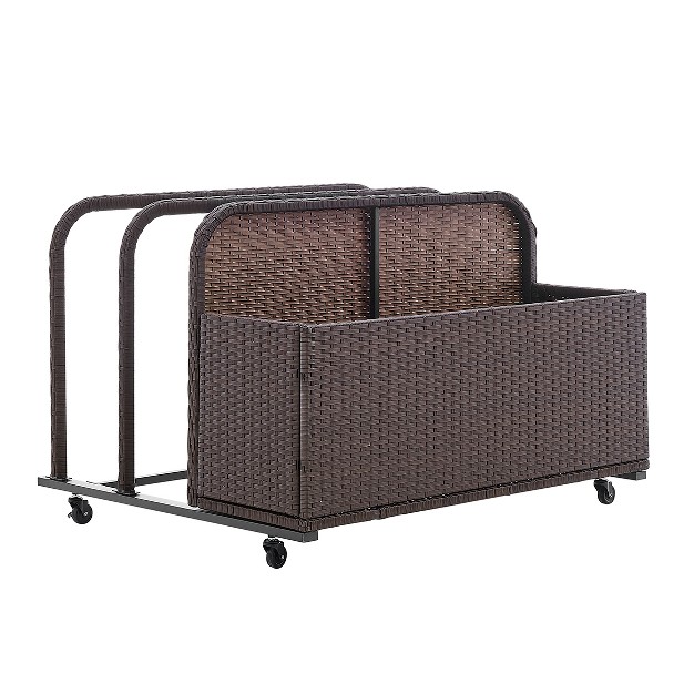 Barton Rolling Toy Caddy All wicker Outdoor Patio Furniture Organizer Wicker