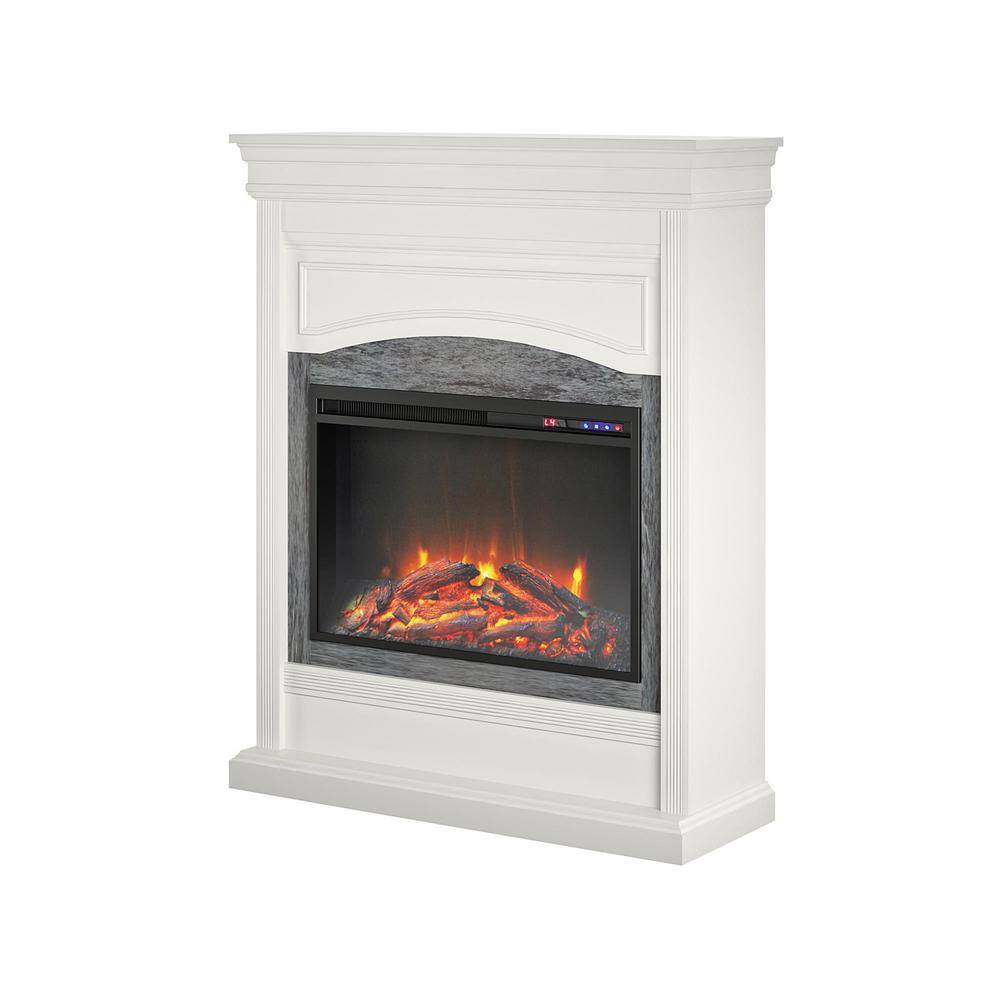 Ameriwood Home Robinside 40.5 in. Electric Freestanding Fireplace in White HD99347