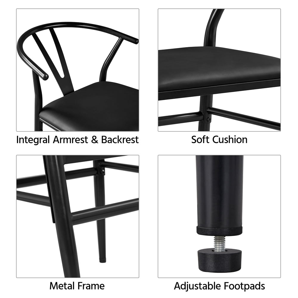 SMILE MART Dining Chair， Set of 2， Black