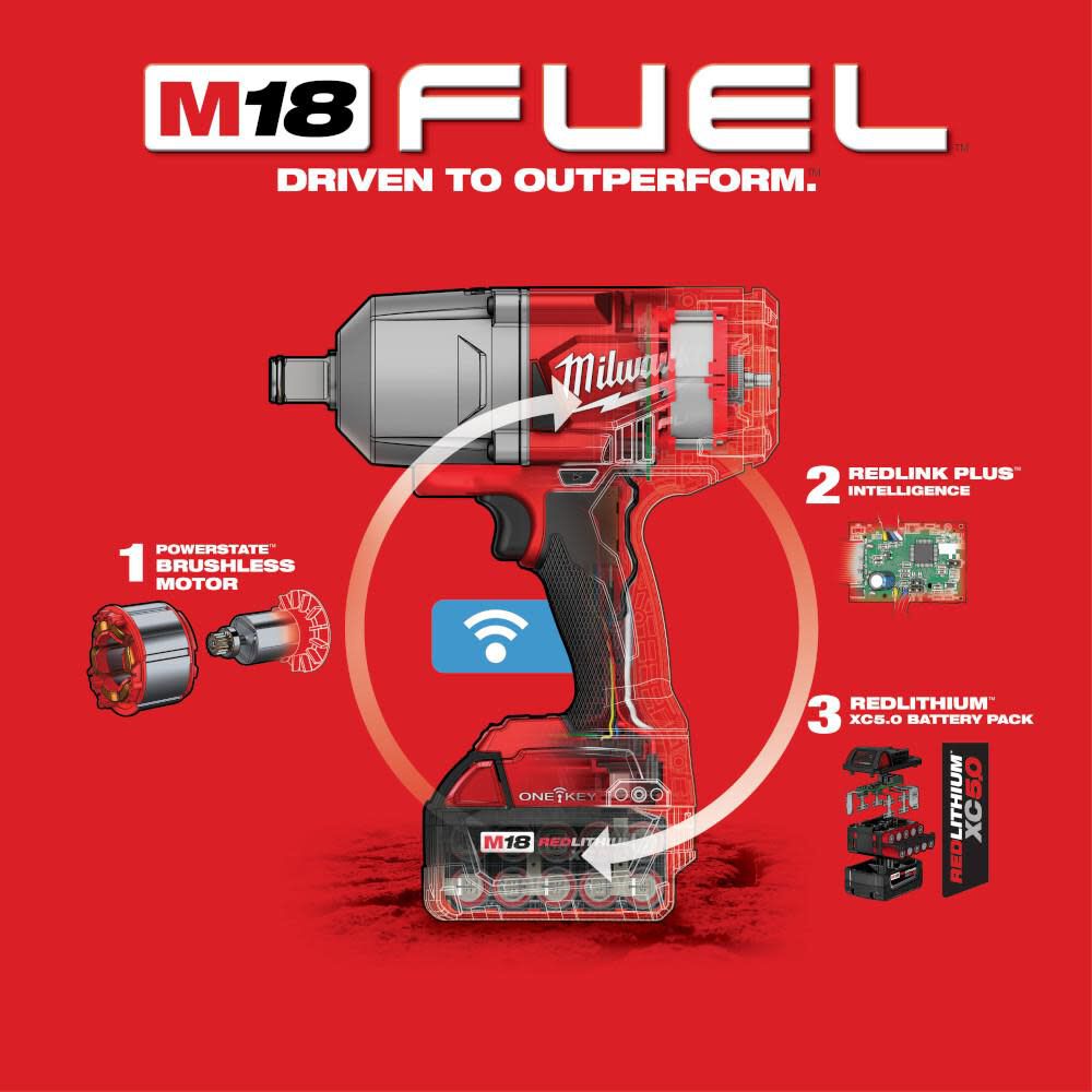 Milwaukee M18 FUEL High Torque Impact Wrench 3/4" Friction Ring ONE KEY Kit 2864-22 from Milwaukee