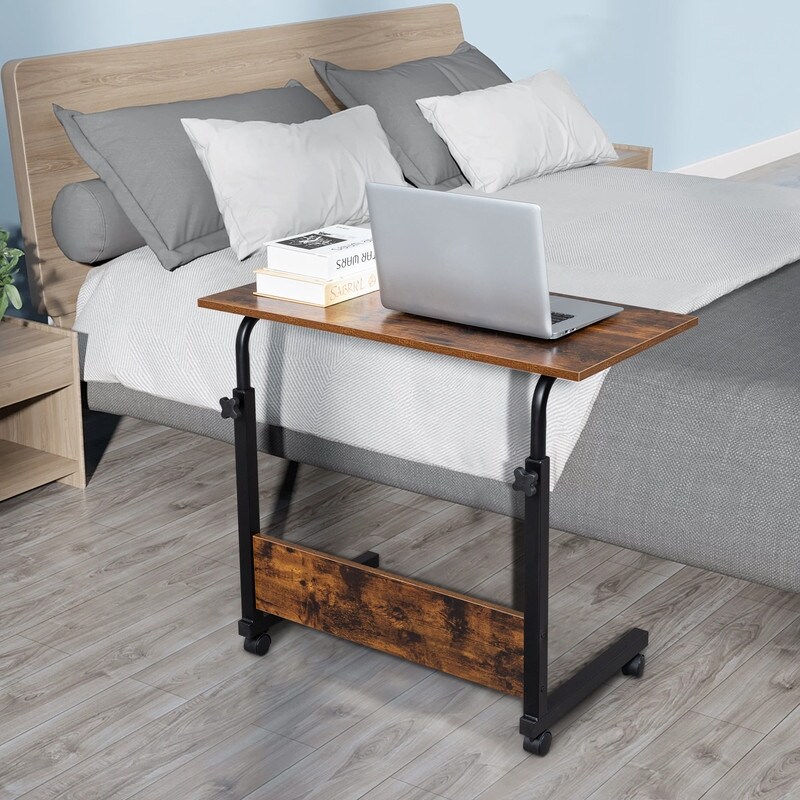 Height adjustable Chipboard   Steel Side Table with Baffle