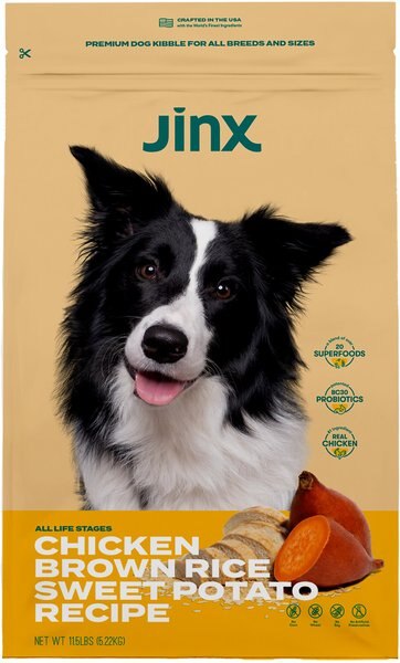 Jinx Chicken， Brown Rice， Sweet Potato Kibble Dry Dog Food， 11.5-lb bag