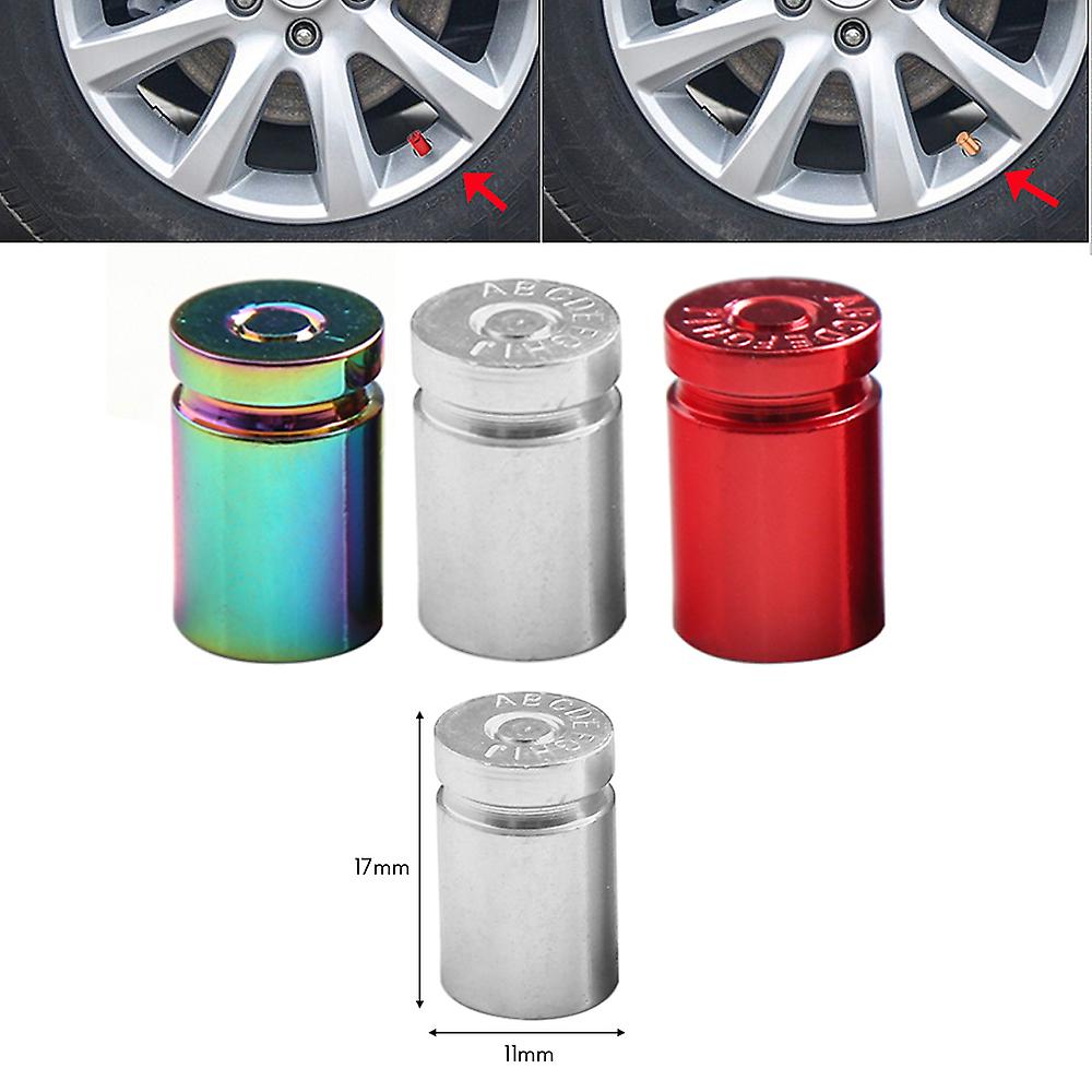 4pcs Tire Valve Stem Cover Caps Aluminum Car Wheel Air Pressure Valve Cap Shell Dust Cap For Automotive Motorcycles Bicycles Tire Universal No.189441