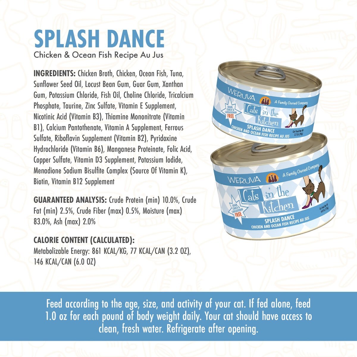 Weruva Cats in the Kitchen Splash Dance Chicken and Ocean Fish Au Jus Grain-Free Canned Cat Food