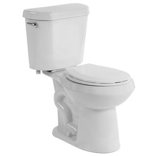 Glacier Bay 10 in. Rough-in 2-Piece 1.28 GPF High Efficiency Single Flush Elongated All-in-One Toilet in White Seat Included N2428E-10