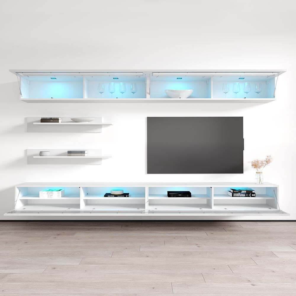 Fly I2 35TV Wall mounted Floating Modern Entertainment Center Set