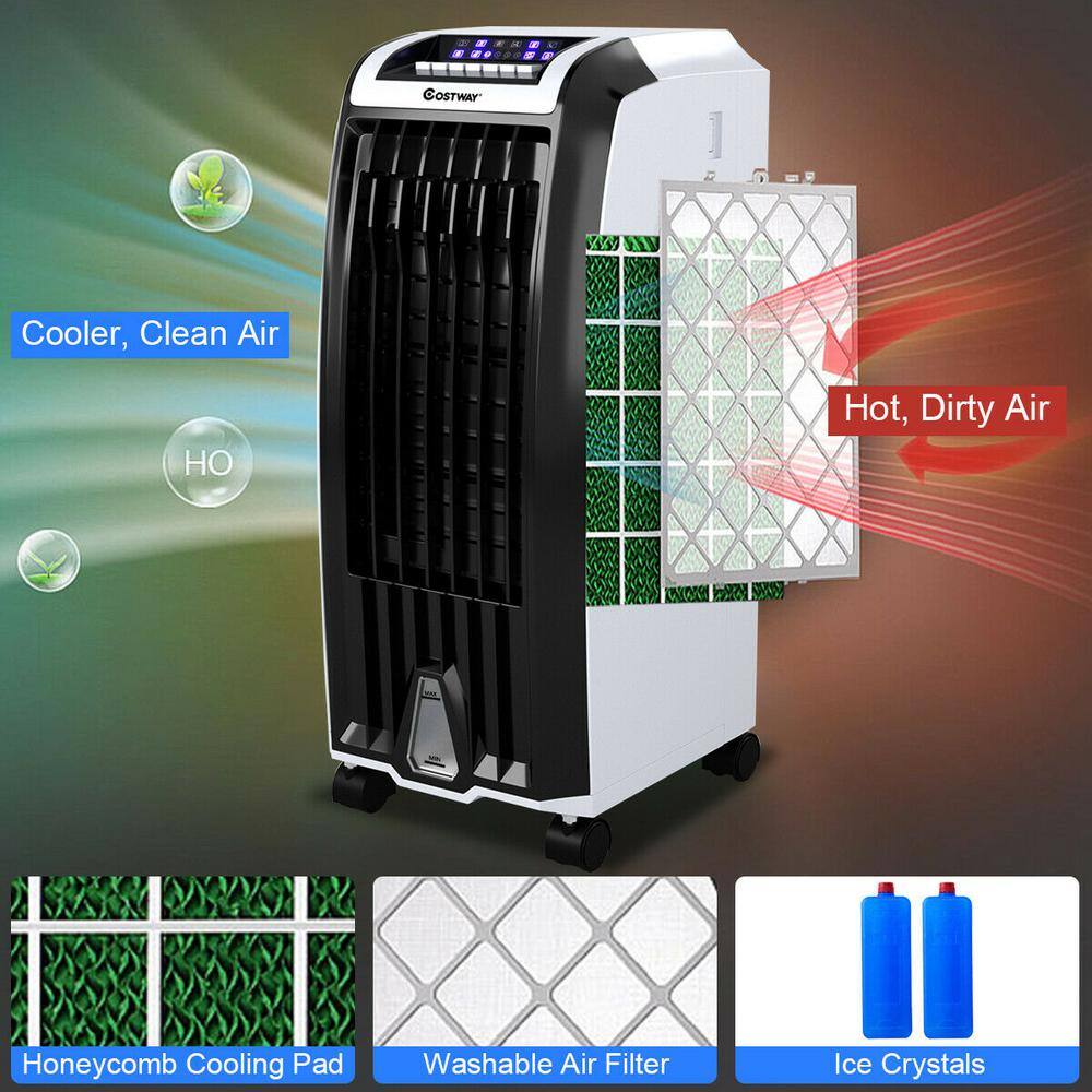 Costway One Piece Cool 300 CFM 3 of Speed Settings Portable Evaporative Cooler for 250 sq. ft GHM0059