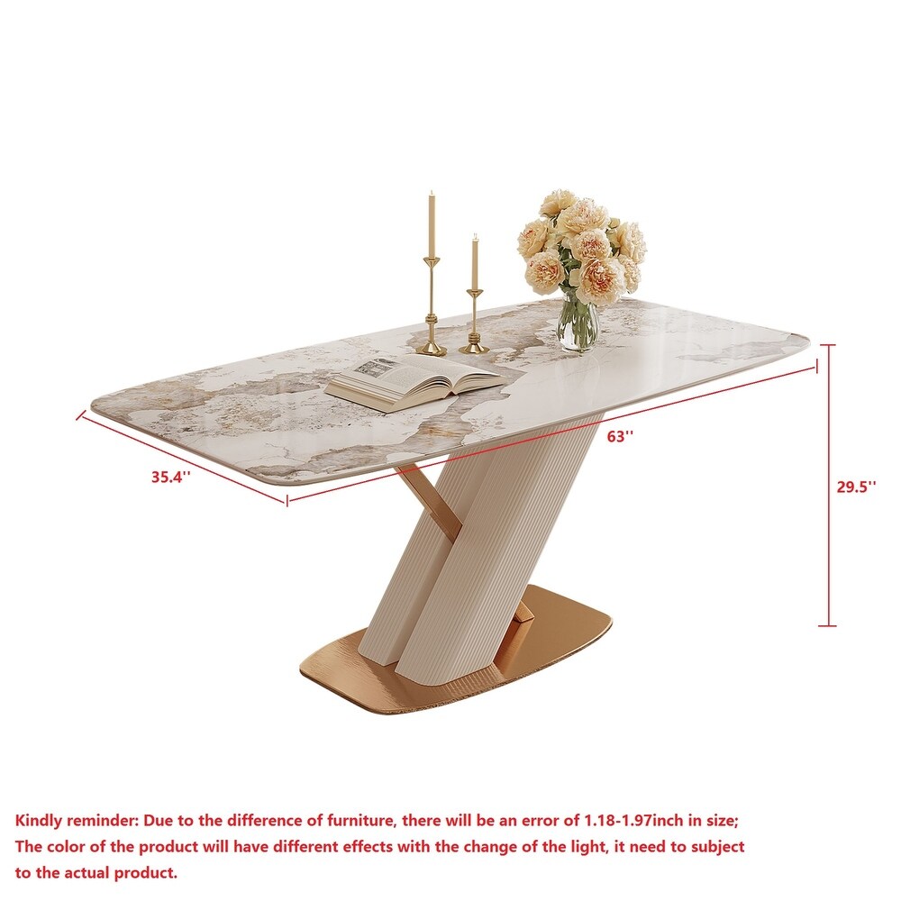 JASIWAY Light Luxury Style Sintered Stone Dining Table