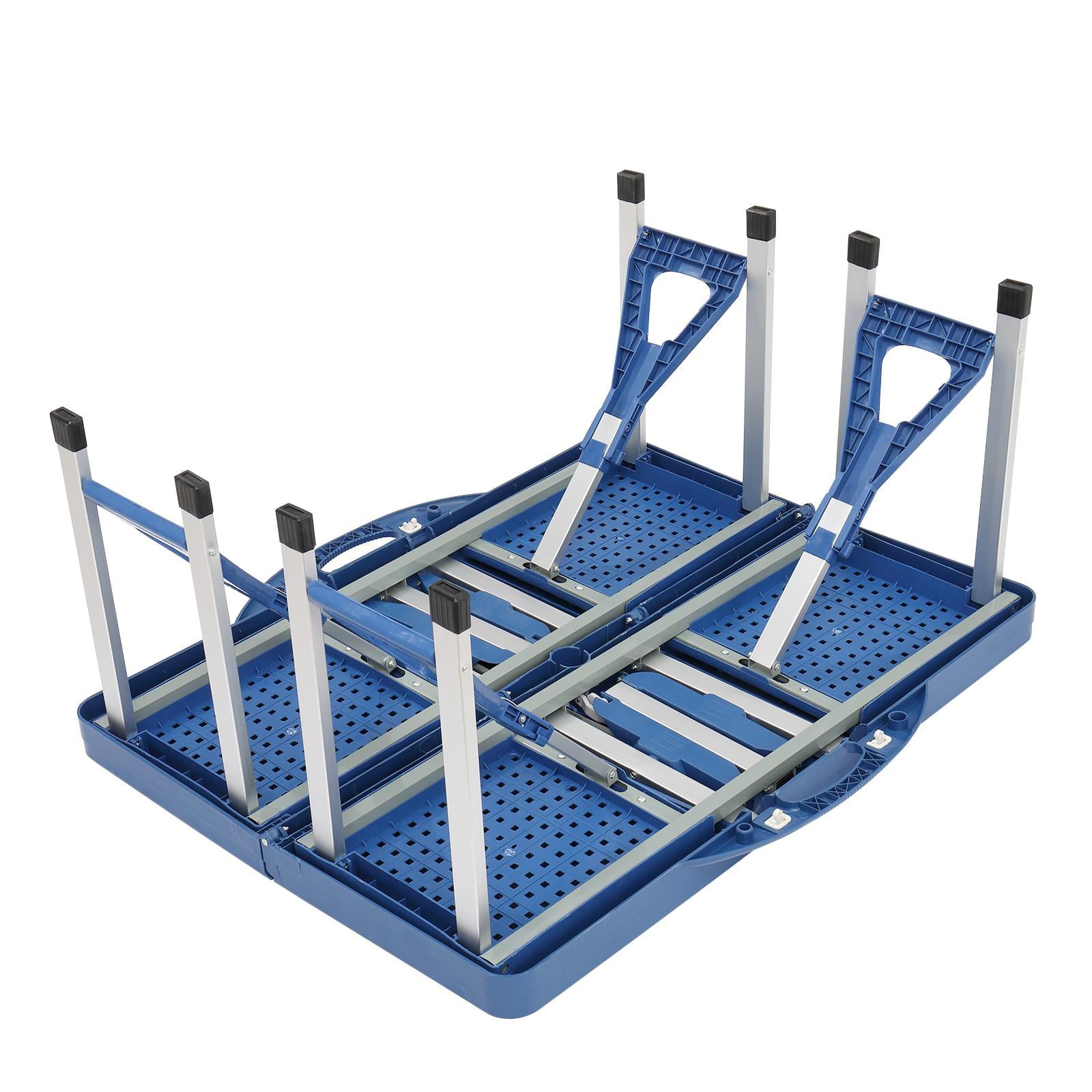 Zimtown Folding Picnic Table With 4-Person Chair Seats， Foldable Camping Table， Aluminium Alloy