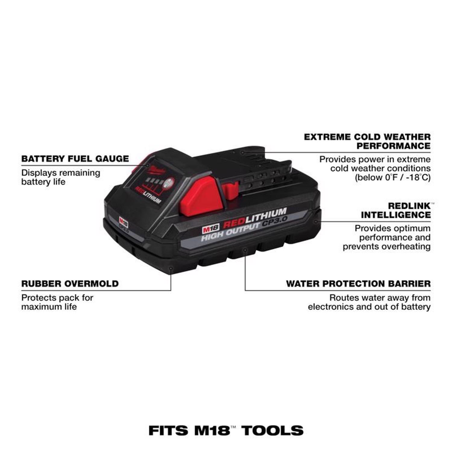 MW M18 REDLITHIUM CP3.0 18 V 3 Ah Lithium-Ion High Output Battery Pack 1 pc