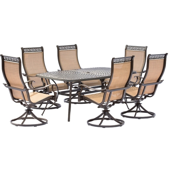 Cambridge Legacy 7Piece Outdoor Dining Set with Six Swivel Rockers and a Large Casttop Dining Table