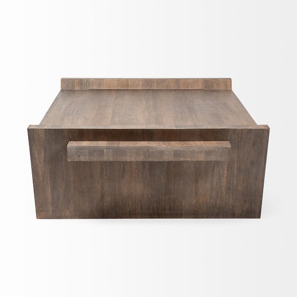 Elaine Natural Brown Solid Wood Top and Base Coffee Table