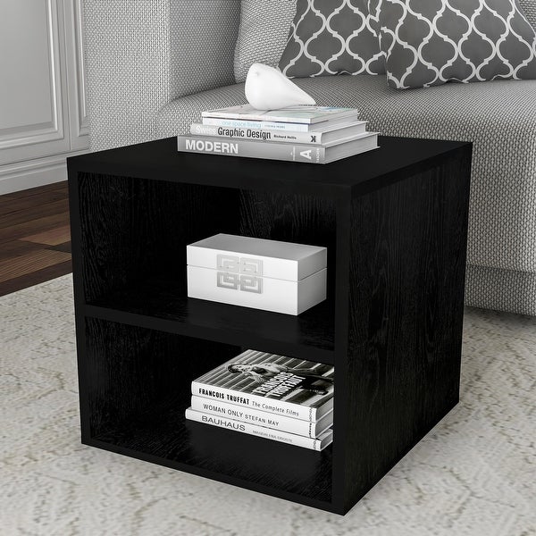 Hastings Home 2-Shelf Cube End Table - 15.75