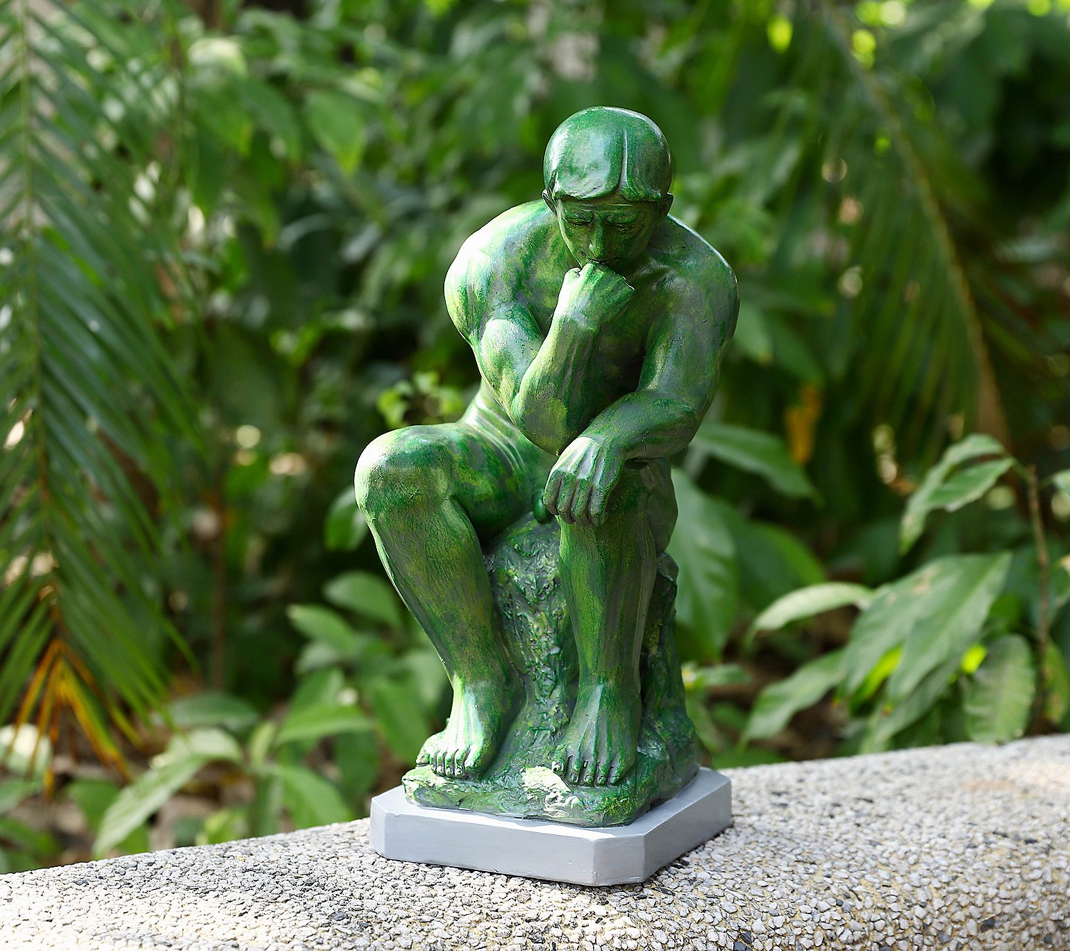 Techko Thinker Statue with Solar Spotlight