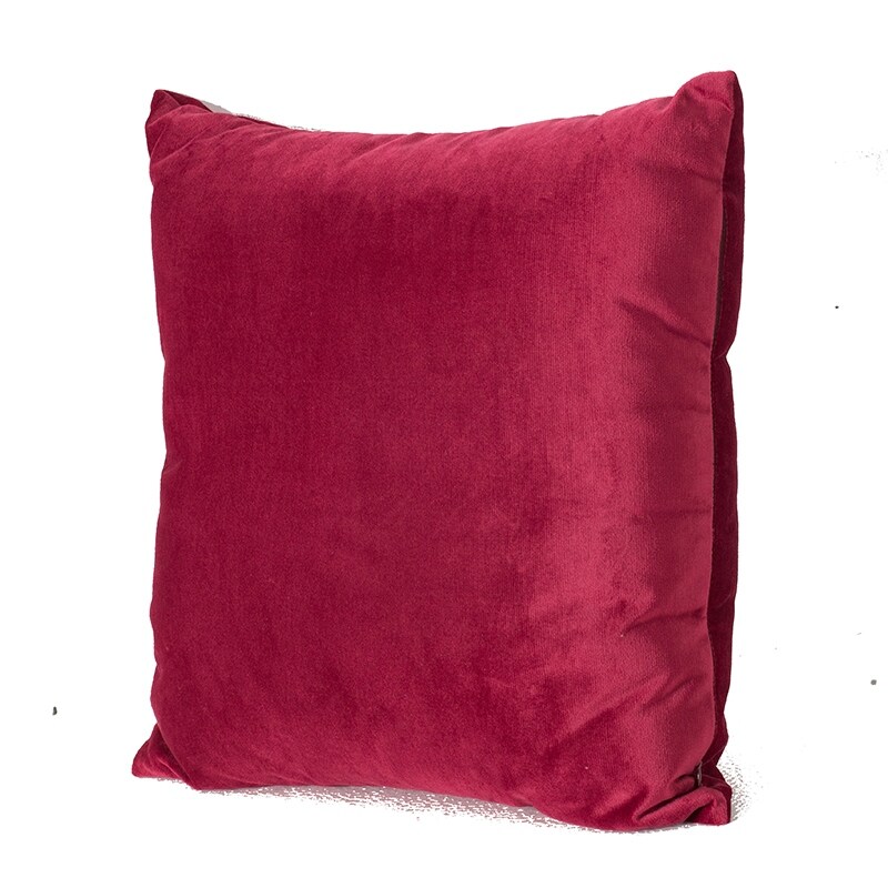 A B Home 18 inch Red Velvet Accent Pillow