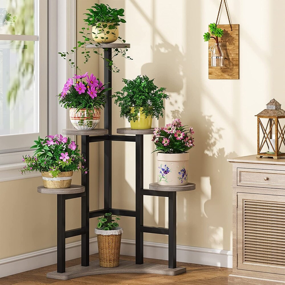 Corner Plant Stand Indoor  6 Tiered Plant Shelf Flower Stand