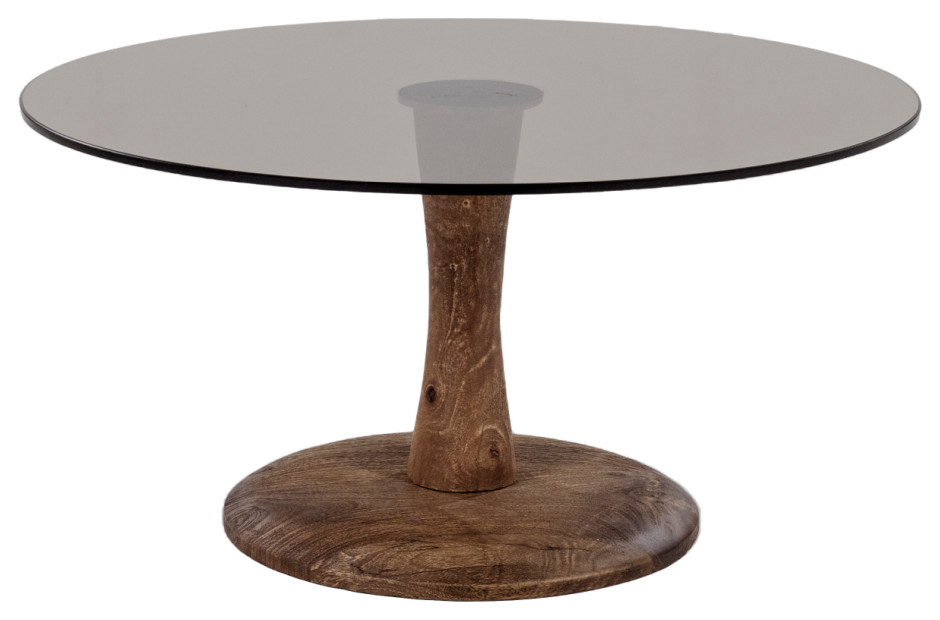 Round Pedestal Coffee Table L  By Boo Boogie   Rustic   Coffee Tables   by Oroa   Distinctive Furniture  Houzz