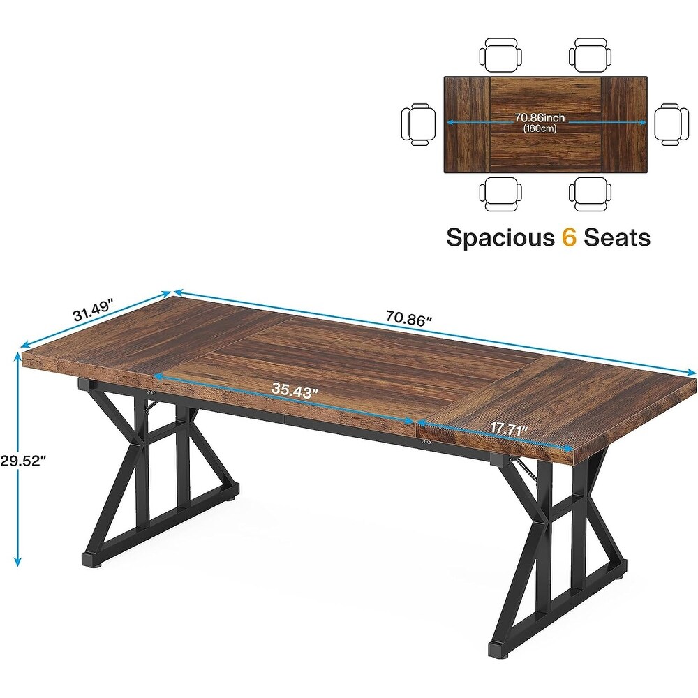 70.8 Inch Executive Desk  Large Computer Office Desk Workstation