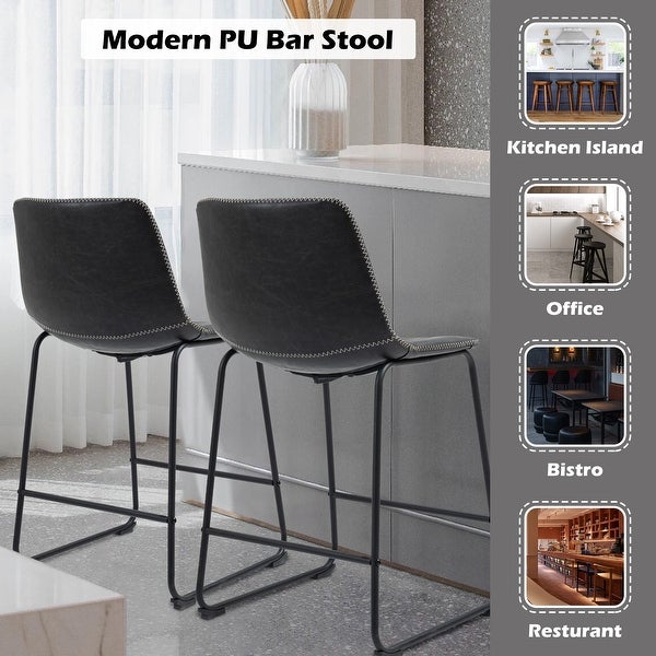 2 Set Faux Leather Bar Stool