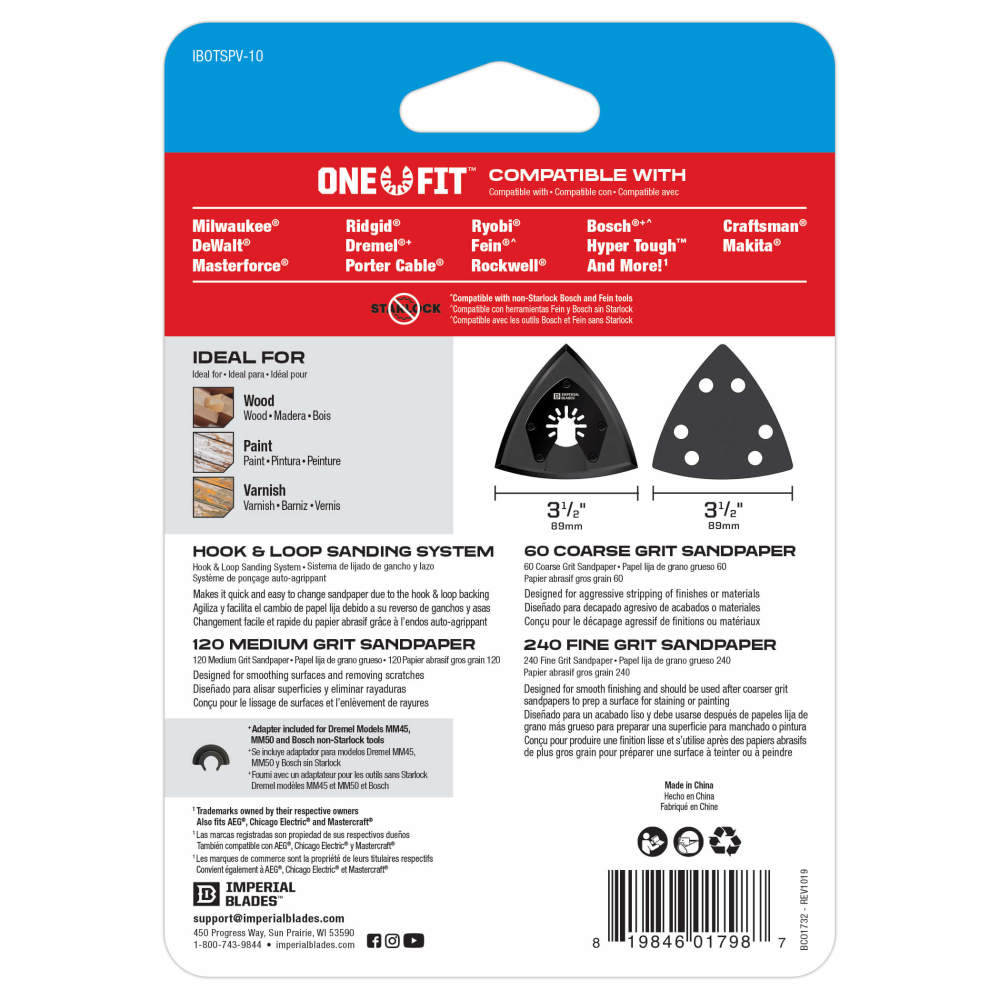 One Fit™ Oscillating Multi-Tool Sanding Variety Pack， 10PC