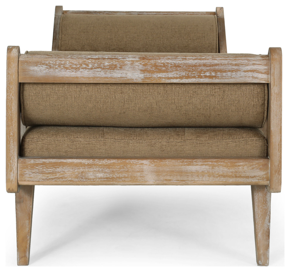 Huller Rustic Tufted Double End Chaise Lounge   Farmhouse   Indoor Chaise Lounge Chairs   by GDFStudio  Houzz