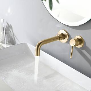 Magic Home Single-Handle Wall Mounted Bathroom Faucet in Matte Gold MS-B1904-BG