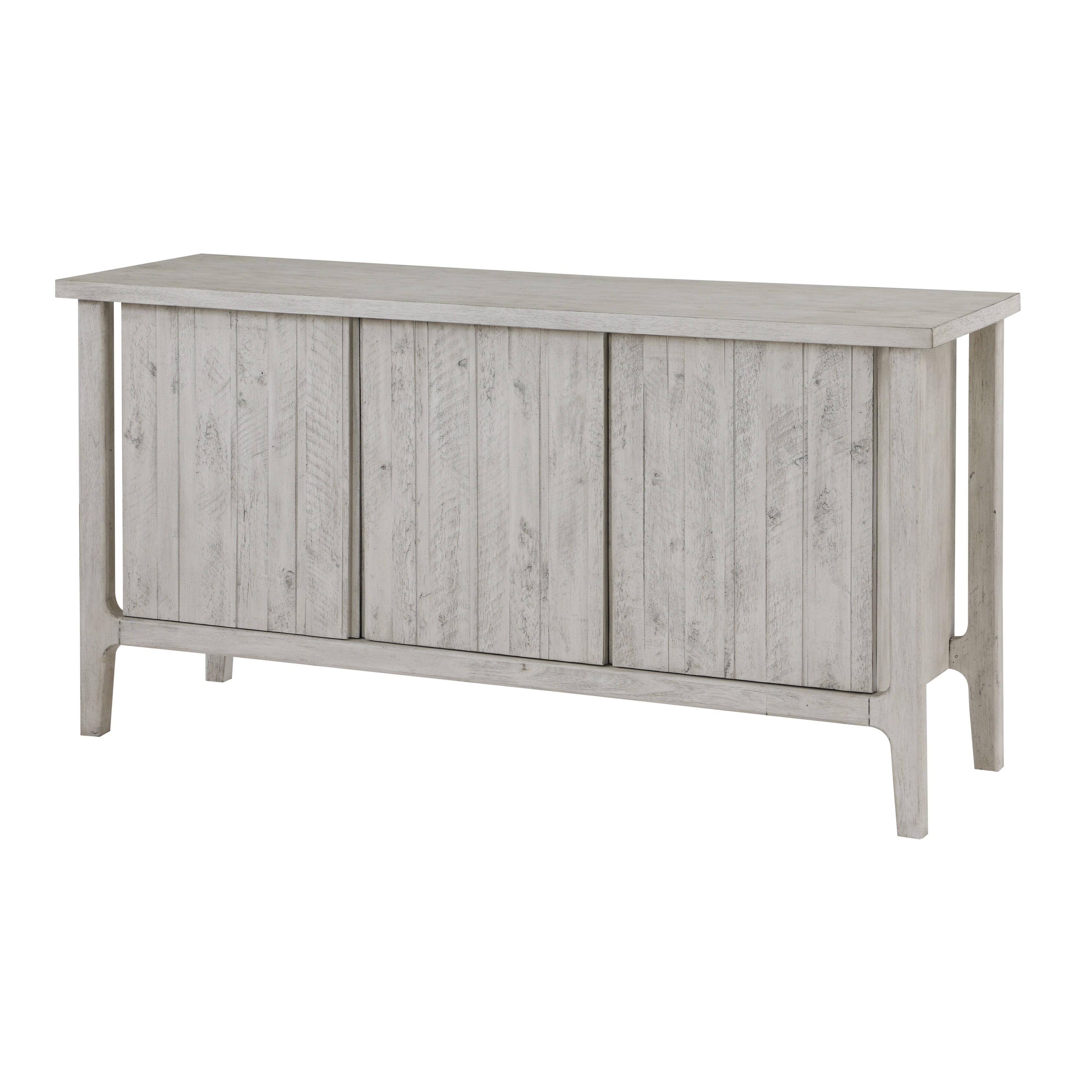 Somette Jasmine Aged White Three Door Credenza