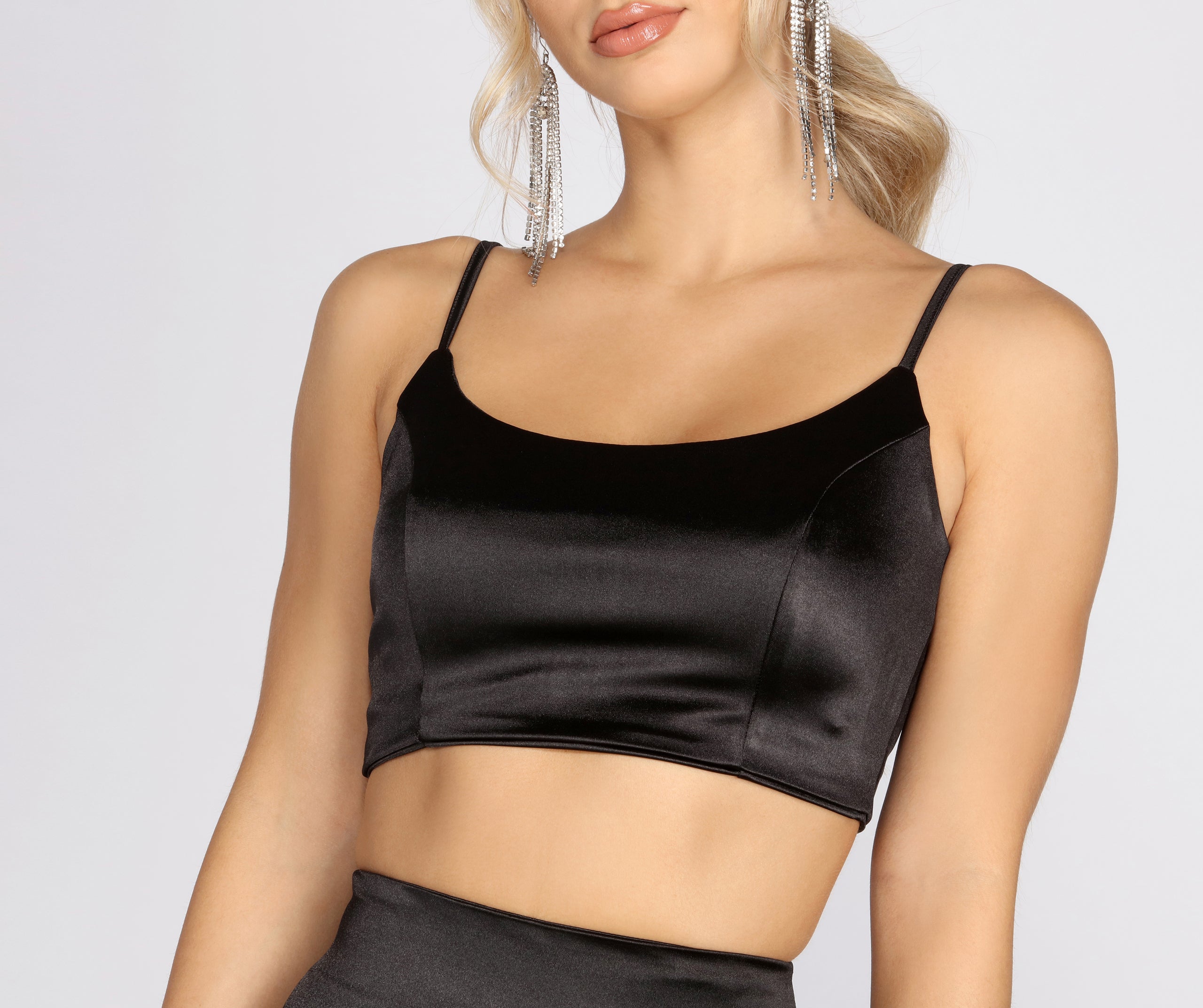 Play No Games Satin Cropped Top