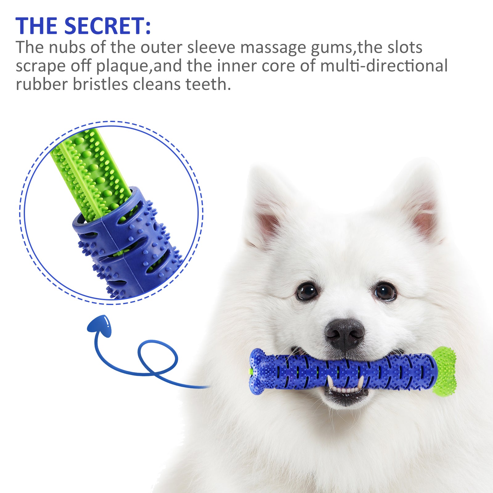 KKSQ Chew Brush Toothbrush Dog Bone Toy Dog Teeth Cleaning Bone Brush Pets Dental Treats for Aggressive Chewers