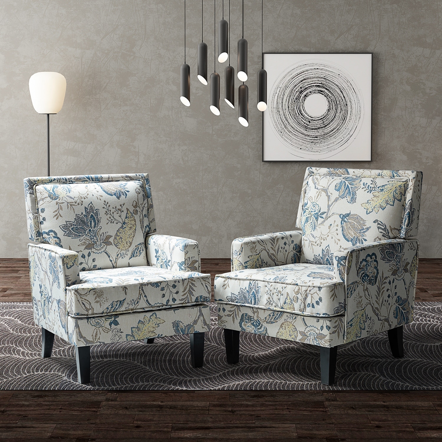 Florencia Upholstered Armchair with Black Legs，set of 2 by HULALA HOME