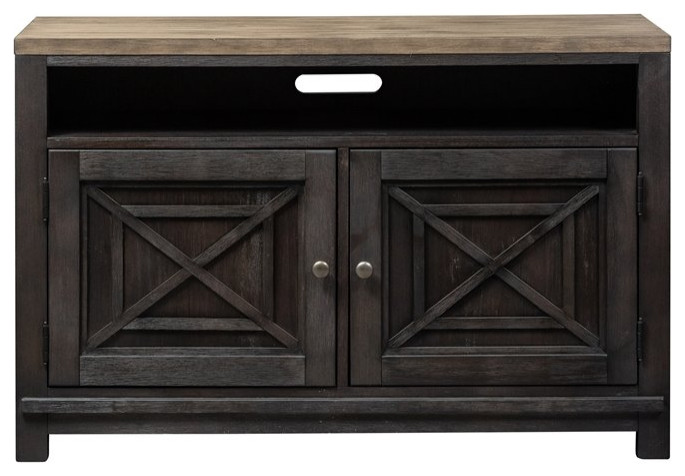 Heatherbrook Black 46 Inch TV Console   Transitional   Entertainment Centers And Tv Stands   by Homesquare  Houzz