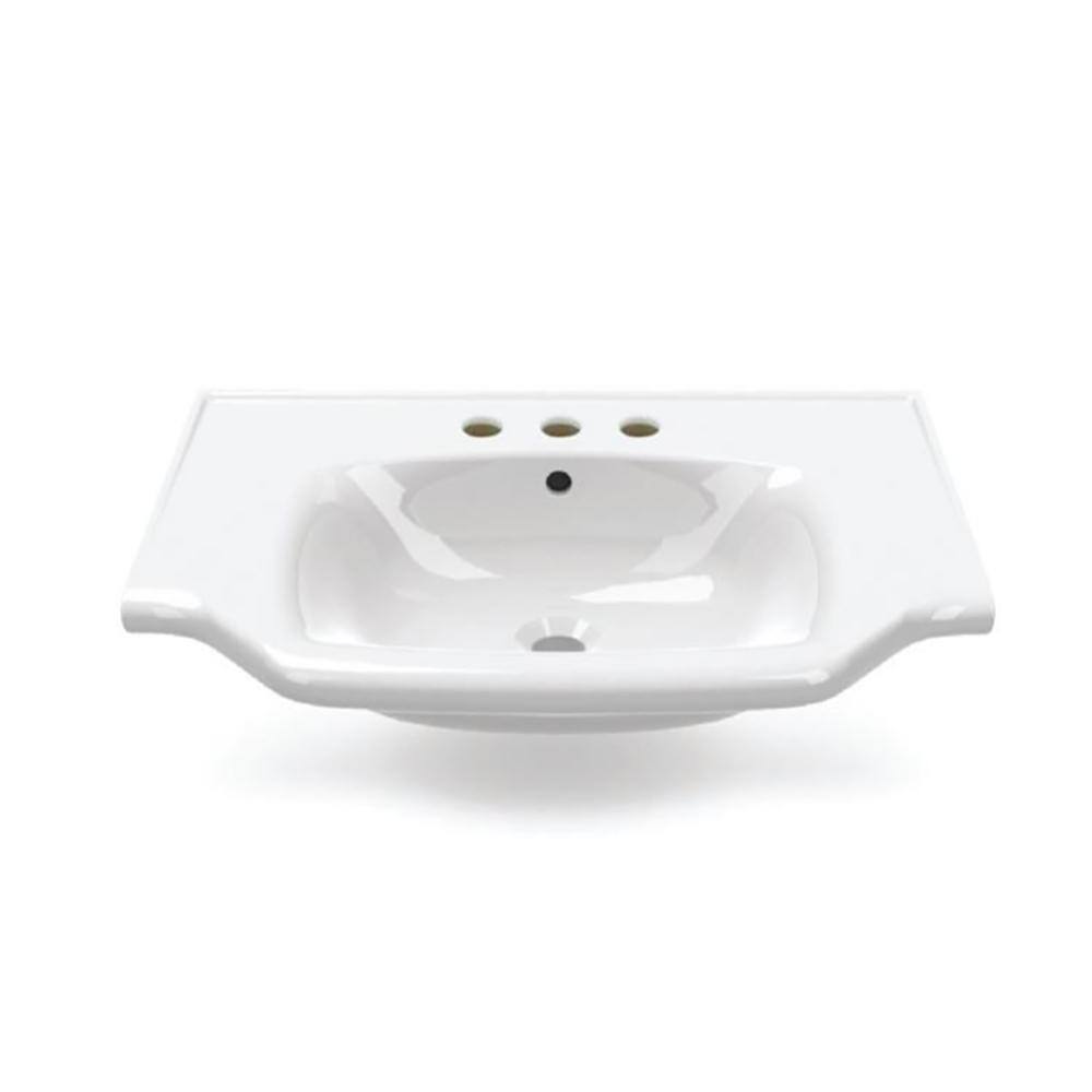 Nameeks Yeni Klasik Wall Mounted Vessel Bathroom Sink in White with 3 Faucet Holes CeraStyle 081000-U-Three Hole