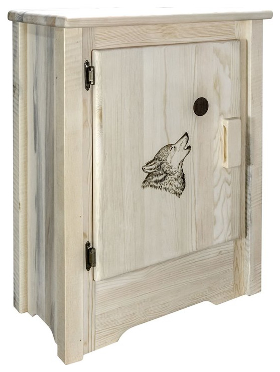 Montana Woodworks Homestead Wood Accent Cabinet with Left Hinged in Natural   Rustic   Accent Chests And Cabinets   by Homesquare  Houzz