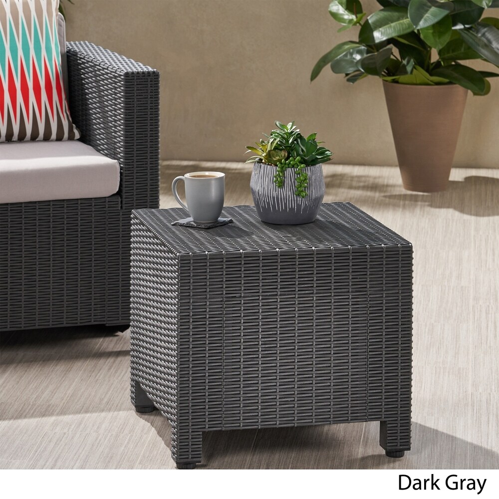 Waverly Outdoor Faux Wicker Side Table by Christopher Knight Home