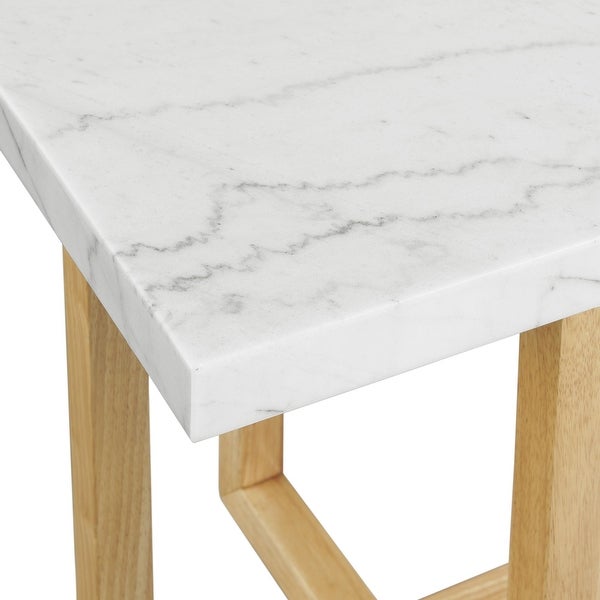 Picket House Furnishings Meyers Marble Square End Table in Natural