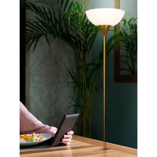 Brightech Sky Dome LED Floor Lamp - Brass