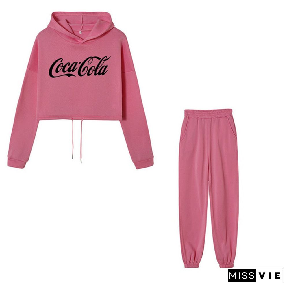 Woman New Fashion Tracksuit Set Sports Hoodies Suit Tops And Long Pants Sweatshirt Suits Sportwear