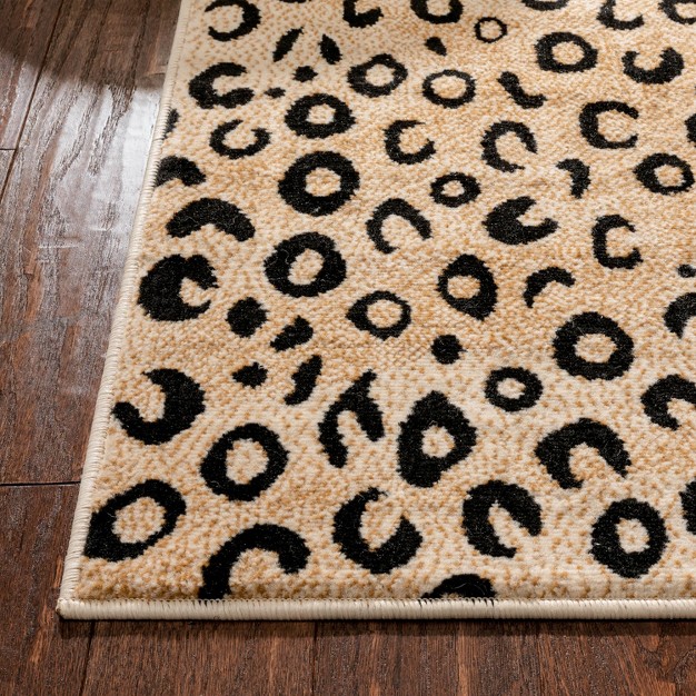 Well Woven Dulcet Leopard Animal Print Black Area Rug