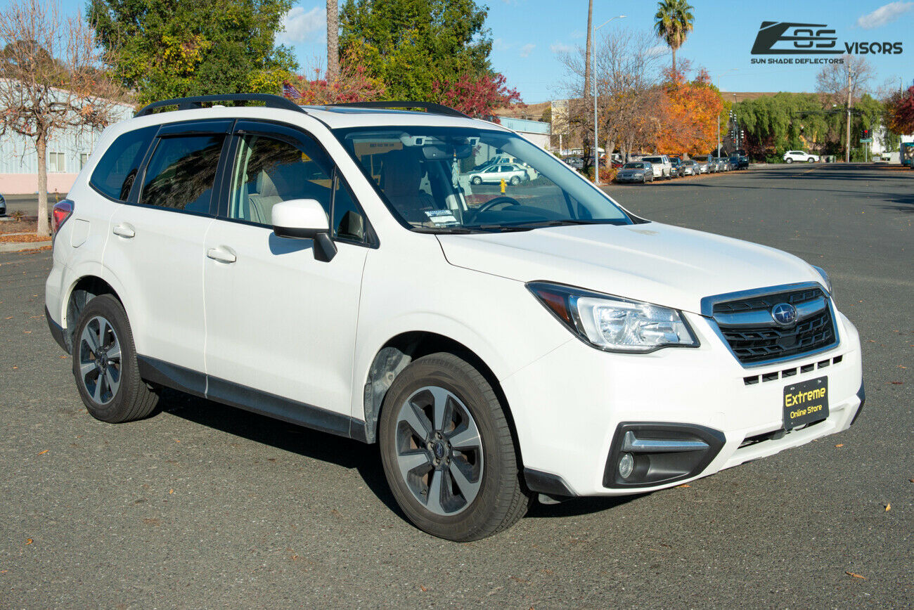 Replacement For 2014-2018 Subaru Forester | EOS Visors JDM Tape-On Style Side Vents Window Visor Rain Guard Deflectors