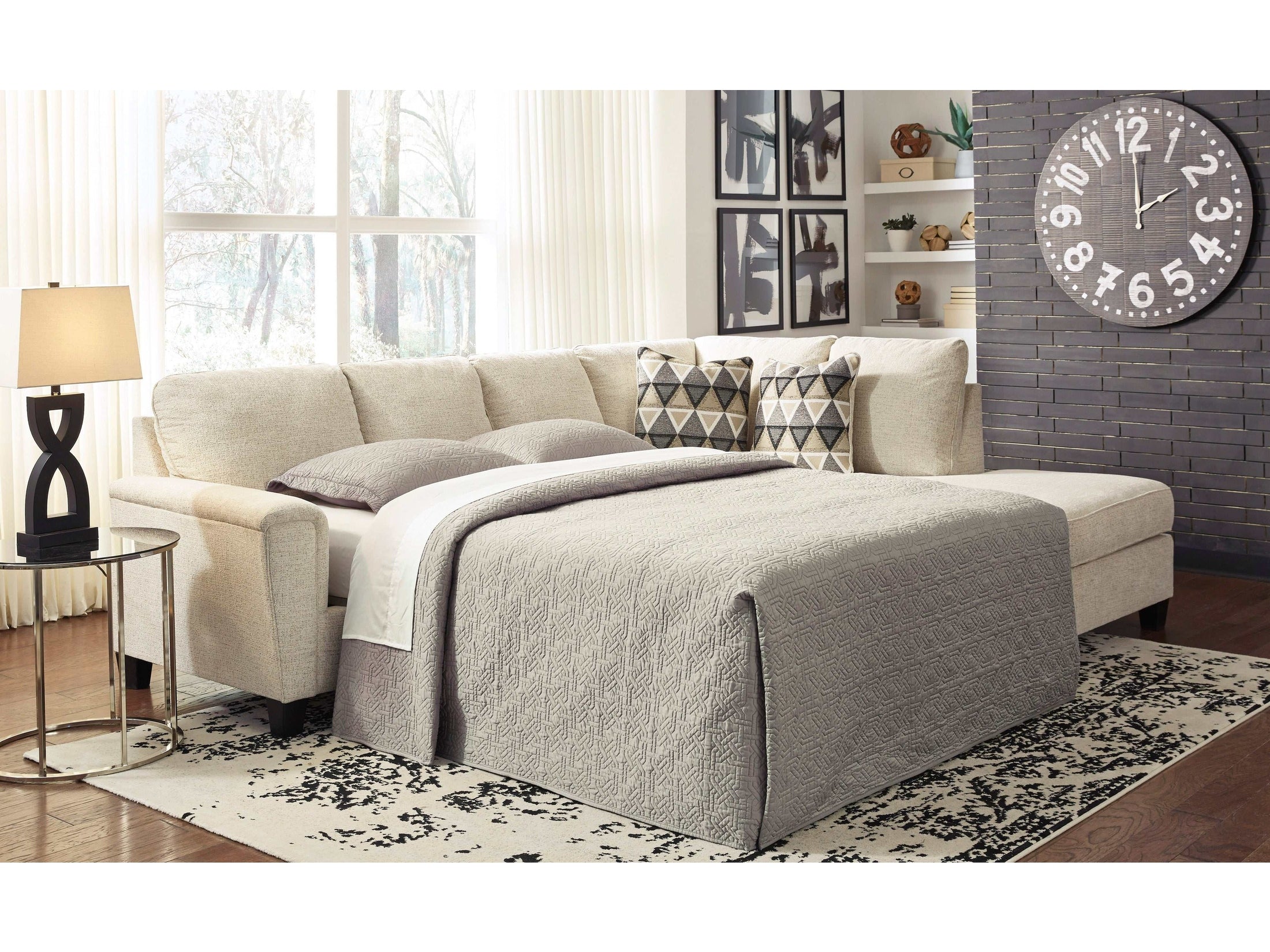 (Online Special Price) Abinger Natural 2-Piece Sleeper Sectional w/ RAF Chaise